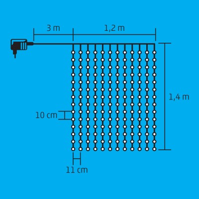 Perdea de lumini cu LED-uri - KIN 168C/WW